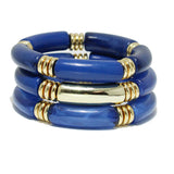 92496, CELLULOID ACETATE TUBE MULTI LAYERED STRETCH BRACELET