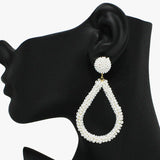 92504, TEARDROP SEED BEAD DANGLE EARRING