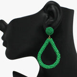 92504, TEARDROP SEED BEAD DANGLE EARRING