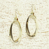 Multi Curved Oval Metal Dangle Earring