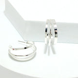 92517, 3 LINE METAL ROUND HOOP EARRING