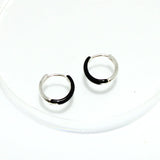92519, DAINTY EPOXY ROUND HUGGIE HOOP EARRING