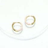 92519, DAINTY EPOXY ROUND HUGGIE HOOP EARRING