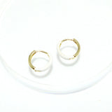 92519, DAINTY EPOXY ROUND HUGGIE HOOP EARRING