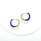 92519, DAINTY EPOXY ROUND HUGGIE HOOP EARRING
