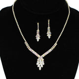 92526, MARQUISE ACCENT RHINESTONE & CUBIC ZIRCONIA EVENING NECKLACE, WEDDING, BRIDAL, PROM