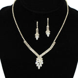 92526, MARQUISE ACCENT RHINESTONE & CUBIC ZIRCONIA EVENING NECKLACE, WEDDING, BRIDAL, PROM