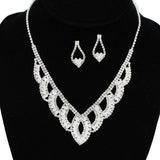 92527, BAGUETTE CUBIC ZIRCONIA & RHINESTONE EVENING NECKLACE, WEDDING, BRIDAL, PROM