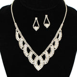 92527, BAGUETTE CUBIC ZIRCONIA & RHINESTONE EVENING NECKLACE, WEDDING, BRIDAL, PROM