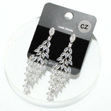 92532, CHANDELIER CUBIC ZIRCONIA EARRING, WEDDING, BRIDAL, PROM