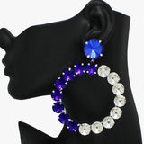 93553, OVERSIZED ROUND RHINESTONE ACCENT EARRING