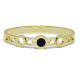 93561, ROUND ROMAN NUMERAL ACCENT STAINLESS STEEL BANGLE BRACELET