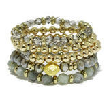 93584, MULTI LAYERED BEAD STRETCH BRACELET