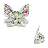 93588, BUTTERFLY RHINESTONE STRETCH RING