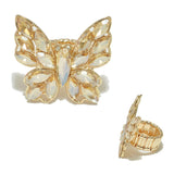 93588, BUTTERFLY RHINESTONE STRETCH RING