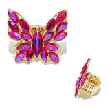 93588, BUTTERFLY RHINESTONE STRETCH RING