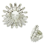 93589, FLOWER RHINESTONE STRETCH RING