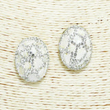 Semi Precious Stone Accent Convex Oval Earring - view 3
