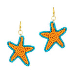 93608, STARFISH SEED BEAD EARRING, SEA LIFE, OCEAN THEME