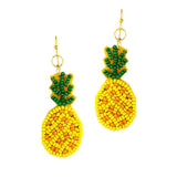 93608, FRUIT PINEAPPLE SEED BEAD EARRING