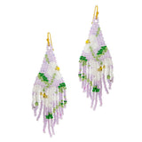 93611, FLOWER SEED BEAD TASSEL DROP EARRING