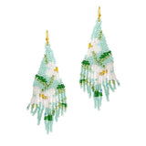 93611, FLOWER SEED BEAD TASSEL DROP EARRING