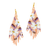 93611, FLOWER SEED BEAD TASSEL DROP EARRING