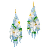 93611, FLOWER SEED BEAD TASSEL DROP EARRING