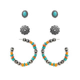 Western Concho Stud Earring SET