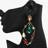 Geometric Multi Rhinestone Shape Earring - view 3