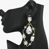 Geometric Multi Rhinestone Shape Earring - view 4