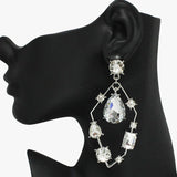 Geometric Multi Rhinestone Shape Earring - view 2