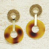 Leopard Round Celluloid Acetate Earring