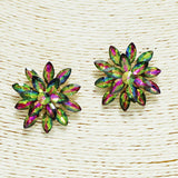 93646, MARQUISE RHINESTONE FLOWER EARRING
