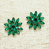 93646, MARQUISE RHINESTONE FLOWER EARRING