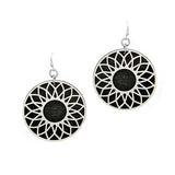 Geometric CUT OUT Round Wood Earring - view 3