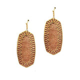 Geometric Filigree Accent Wood Earring