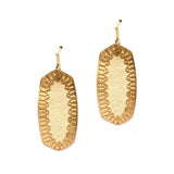 Geometric Filigree Accent Wood Earring - view 2