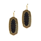 Geometric Filigree Accent Wood Earring - view 3