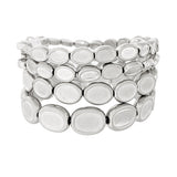 93655, GEOMETRIC BEAD MULTI LAYERED STRETCH BRACELET
