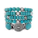 93659, WESTERN CONCHO MULTI LAYERED STRETCH BRACELET
