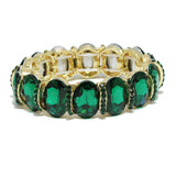 93672, OVAL RHINESTONE ACCENT STRETCH BRACELET, WEDDING, BRIDAL, PROM