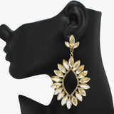 93674, OVERSIZED MARQUISE RHINESTONE ACCENT EARRING, WEDDING, BRIDAL, PROM