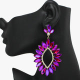 93674, OVERSIZED MARQUISE RHINESTONE ACCENT EARRING, WEDDING, BRIDAL, PROM