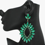 93674, OVERSIZED MARQUISE RHINESTONE ACCENT EARRING, WEDDING, BRIDAL, PROM