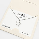 93715, 14K GOLD DIPPED DAINTY STAR CZ PENDANT NECKLACE