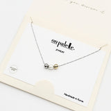 93717, 14K GOLD DIPPED DAINTY TRIPLE BALL NECKLACE