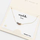 93718, 14K GOLD DIPPED DAINTY TRIPLE METALLIC BALL NECKLACE