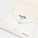 93723, 14K GOLD DIPPED DAINTY PEARL NECKLACE