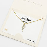 93725, 14K GOLD DIPPED DAINTY ANGEL WING PENDANT NECKLACE
